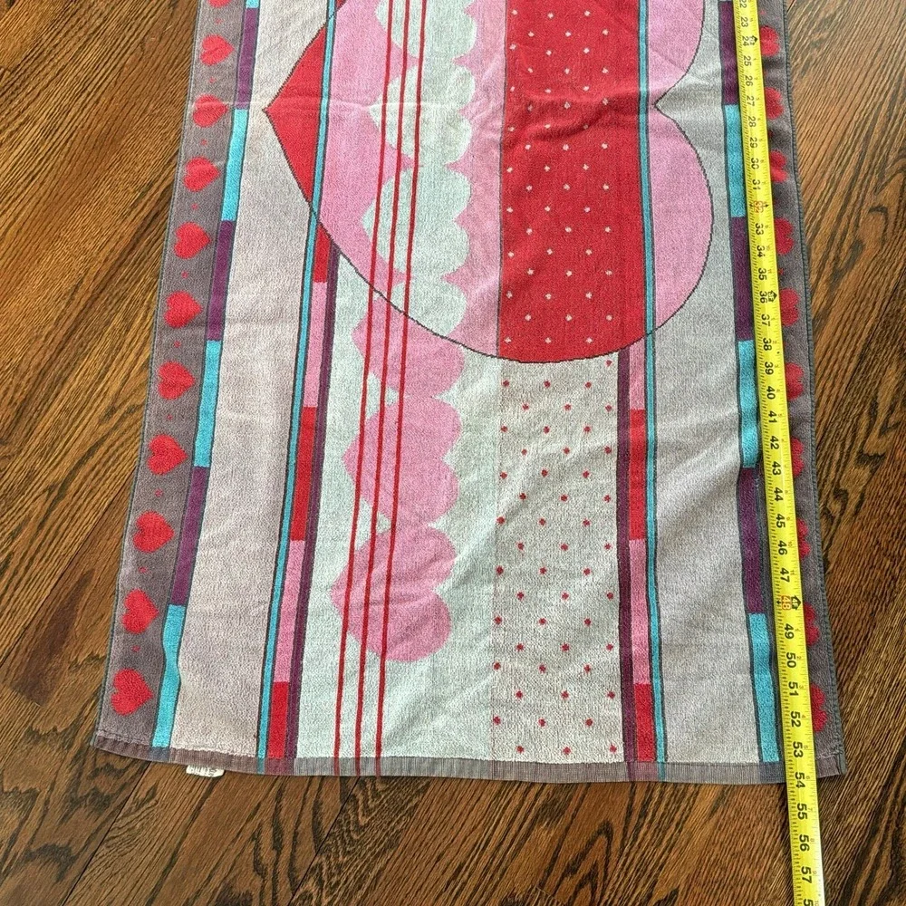 Vintage Ipanema Beach Towel Colorful‎ Hearts Valentine's Day Gift Romantic Love